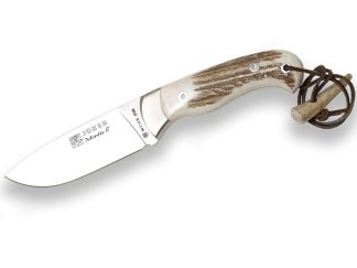 1201224 - COLTELLO CON MANICO CERVO LAMA 10,5 CM PESO 236 GR - COMPLETO DI LACCETTO CUOIO - JOKER CC08