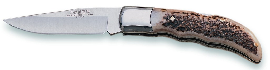 1201237 - COLTELLO CON MANICO IN CORNO DI CERVO LAMA 7 CM PESO 77 GR - JOKER NC09