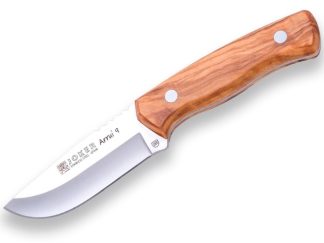 1201344 - COLTELLO ARRUI CON MANICO OLIVO LAMA 9 CM PESO 145 GR - COMPLETO DI FODERO IN PELLE - JOKER CO64