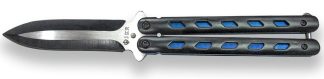 1203018 - COLTELLO BUTTERFLY CON INSERTI BLU SUL MANICO LAMA 9,5 CM - JKR509