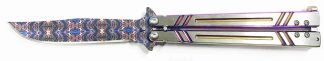 1203239 - COLTELLO BUTTERFLY CON MANICO IN ALLUMINIO LAMA 10,5 CM - JKR645