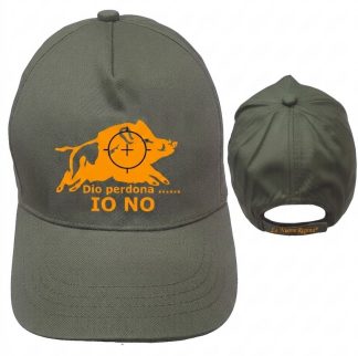 2903033 - CAPPELLO BERRETTO CON RICAMO CINGHIALE INTERO E RETICOLO - DIO PERDONA IO NO - TAGLIA UNICA - LA NUOVA REGINA