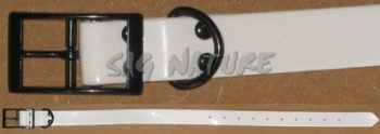 0804060 - COLLARE BIANCO FLUORESCENTE 100% TPU - LUNGHEZZA 60 CM - LARGHEZZA 2.5 CM - SPESSORE 3.0 MM