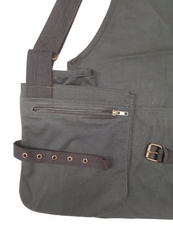 2901020 - TRISACCA CERATA LIGHT - 100% COTONE - COL. VERDE E 2 AMPIE TASCHE CON ZIP OTTONE INTERNE E SUPPORTO REGOL. TRA LE BRETELLE - TG M/L - XL/XXL - LA NUOVA REGINA - SAG NATURE - immagine 2