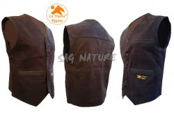 2901034 - GILET IN PELLE - COLORE MARRONE - TG S ALLA XXL - LA NUOVA REGINA - SAG NATURE