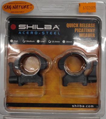 6102005 - ATTACCHI A SGANCIO RAPIDO IN ACCIAIO WEAVER/PICATINNY ANELLO 1 POLLICE (25,4 MM) MM PROFILO MEDIUM - SHILBA - 152947 - immagine 2