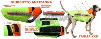 4601002 - GIUBBOTTO ANTIZANNA IN KEVLAR + MEMBRANA 3M - 100% POLIESTERE - TAGLIA XXS - GIROPETTO ALL'ALTEZZA DELLE ZAMPE ANTERIORI 47-51 CM