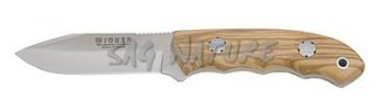 1201053 - COLTELLO CON MANICO OLIVO LAMA 9,5 CM PESO 150 GR - COMPLETO DI FODERO CUOIO - JOKER CO85