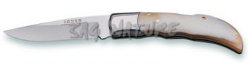 1201203 - COLTELLO CON MANICO IN CORNO DI TORO LAMA 7,5 CM PESO 77 GR - JOKER NA09
