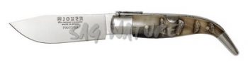 1201227 - COLTELLO CON MANICO IN CORNA DI BUFALO E MOSAICO INCASTRATO LAMA 8 CM PESO 71 GR - JOKER NK110