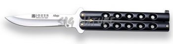 1201356 - COLTELLO BUTTERFLY LAMA NERA ZAMAK 10 CM PESO 150 GR - JOKER N101N