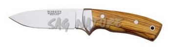 1201461 - COLTELLO CON MANICO OLIVO E VIROLA ACCIAIO LAMA 10 CM PESO 185 GR - COMPLETO FODERO PELLE - JOKER CO23
