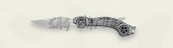 1203068 - COLTELLO FORMA AUTO CON MANICO ALLUMINIO LAMA 8 CM - JKR374