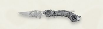 1203068 - COLTELLO FORMA AUTO CON MANICO ALLUMINIO LAMA 8 CM - JKR374