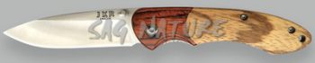 1203071 - COLTELLO SPORTIVO CON MANICO IN LEGNO E LAMA ACCIAIO INOSSIDABILE 7,5 CM - JKR505