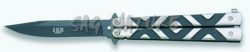 1203129 - COLTELLO BUTTERFLY CON MANICO IN ALLUMINIO LAMA INOX 10,5 CM - JKR349