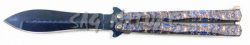 1203237 - COLTELLO BUTTERFLY CON MANICO IN ALLUMINIO LAMA 10,5 CM - JKR643