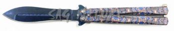 1203237 - COLTELLO BUTTERFLY CON MANICO IN ALLUMINIO LAMA 10,5 CM - JKR643