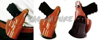 3801005 - FONDINA MASC HOLSTER IN CUOIO NERA O TAN - DX O SX   ART. LXGF-100 TUGRA