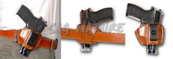3801015 - FONDINA MASC HOLSTER IN CUOIO NERA O TAN - DX O SX   ART. GF-90 LAL
