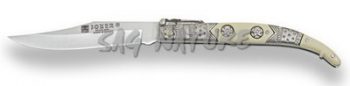 1201355 - COLTELLO CLASSICO CON MANICO DECORATO IN ZAMAK LAMA 8 CM PESO 53 GR - JOKER N102B