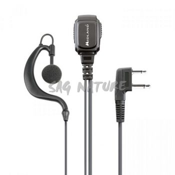 1901012 - MA21-L PRO MICROFONO CON AURICOLARE  CAVO SPIRALATO - MIDLAND