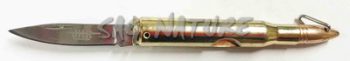 1203251 - COLTELLO DA TASCABILE CON FORMA BULLET CON MANICO IN ALLUMINIO LAMA ACCIAIO INOX 4,4 CM - JKR671