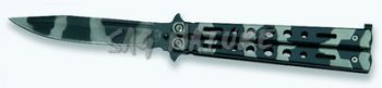 1203132 - COLTELLO BUTTERFLY CON MANICO ACCIAIO INOX LAMA 10 CM - JKR186