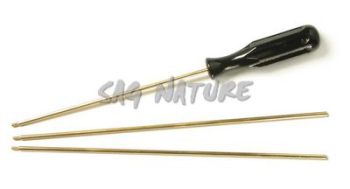 1301162 - BACCHETTONE PER CARABINA IN OTTONE A 3 PZ DIAM. 5 MM, IMPUGNATURA LEGNO GIREVOLE