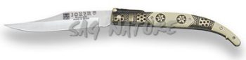 1201126 - COLTELLO CLASSICO CON MANICO DECORATO IN ZAMAK E LAMA 10 CM PESO 74 GR - JOKER N103D
