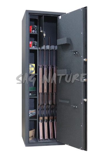 2301045 - CASSAFORTE/ARMADIO BLINDATO MOD. GS420K - 4/5 FUCILI CON OTTICA - MIS 42X140X37 - PESO 52 KG - COLORE NERO - GRIFFON