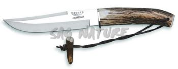 1201774 - COLTELLO CON MANICO IN CORNO DI CERVO LAMA 16 CM PESO 240 GR - COMPLETO DI FODERO - JOKER CC73