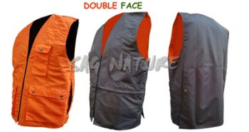 0102003 - GILET DOUBLE FACE ALTA VISIBILITA' ORANGE/VERDE CON TASCAPANE SU ENTRAMBI I LATI -  LEGGERO ED IDROREPELLENTE - TG S ALLA 5XL - SAG NATURE