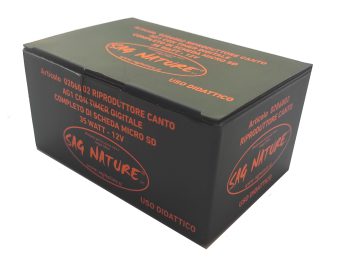 0206002 - RIPRODUTTORE CANTO Mod. AG1 CON TIMER INCORPORATO COMPLETO DI SCHEDA MICRO SD - 35 WATT - ALIMENTAZIONE 12V - BASSI CONSUMI (QUAGLIAIA) - immagine 5