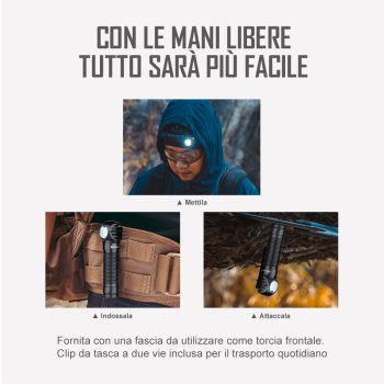 5501015 - LAMPADA PERUN2-RICARICABILE - 2500 LUMENS - BATTERIA 21700 da 4000mAh - DISTANZA ILLUMINAZIONE 166 METRI - IMPERMEABILE - GARANZIA 5 ANNI - OLIGHT - immagine 3