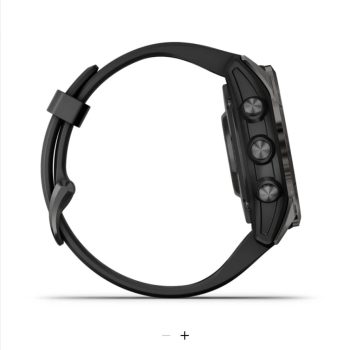 3201018 - OROLOGIO FENIX 7S PRO, SAPPHIRE SOLAR CARBON GRAY DLC TITANIUM CON CINTURINO BLACK 010-02776-11 - 42 MM - GARMIN - immagine 5