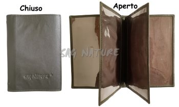 6001016 - PORTADOCUMENTI IN PELLE CON COMPARTI INTERNI 11,7X16,8 CM - SAG NATURE