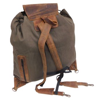 6001020 - ZAINO ALPIN 02  IN PELLE  E TESSUTO CANVAS -  54x53 CM - SAG NATURE - immagine 2