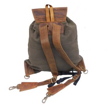 6001021 - ZAINO ALPIN 02 SMALL  IN PELLE  E TESSUTO CANVAS -  43x41 CM - SAG NATURE - immagine 2
