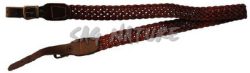 0303047 - BRETELLA IN PELLE INTRECCIATA ATTACCO LUSSO TERMINALE BRUNITO LARGHEZZA 30 MM - SAG NATURE