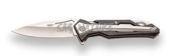 1203117 - COLTELLO SPORTIVO  ALLUMINIO / ACCIAIO INOSSIDABILE - LAMA 8,5 CM - JKR730