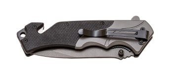 1203147 - COLTELLO DA SALVATAGGIO CON MANICO G10 RIVESTIMENTO IN TITANIO LAMA DA 9,5 CM - JKR PRO10018 - immagine 2