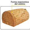 1708081 - CESTO IN VIMINI PER FUNGHI - MISURE 30X31X22,5 CM - 13 LITRI - RNG-6M - immagine 2