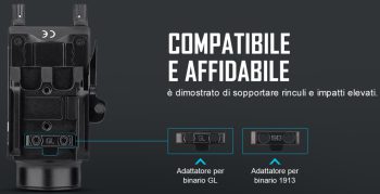 5501022 - LAMPADA TORCIA BALDR S 800 LUMEN COMPATIBILE CON GLOCK/PICATINNY - immagine 10