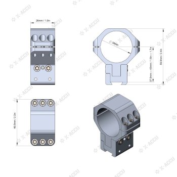 6702057 - ATTACCO MEDIO DA 33,5MM SCINA DA 11MM PER SLITTA A CODA DI RONDINE - DOVETAIL RINGS - VIMD-03 - VECTOR OPTICS - immagine 12