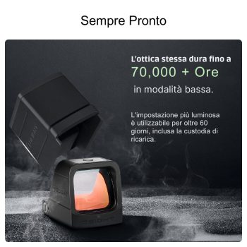 5501028 - PUNTO ROSSO RED DOT OSIGHT-RD 3 MOA NERO RETICOLO ROSSO CON COVER DI RICARICA MAGNETICA - OLIGHT - immagine 4