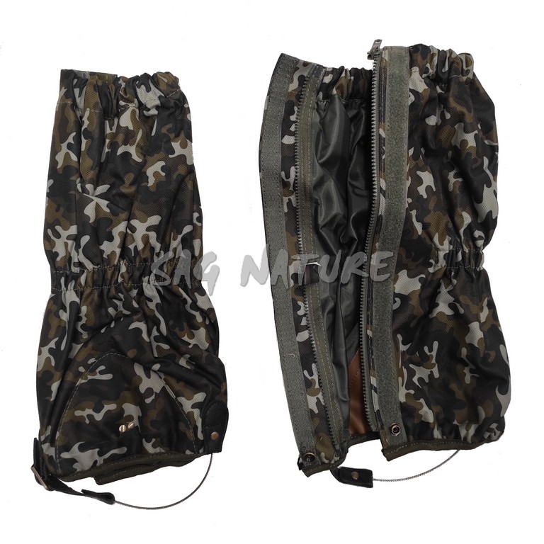 1709001 - GHETTE ANTISPINO CON ZIP LATERALE E STRAPPO CAVETTO ACCIAIO REGOLABILE COL. CAMO - ART. RD14 CAMO