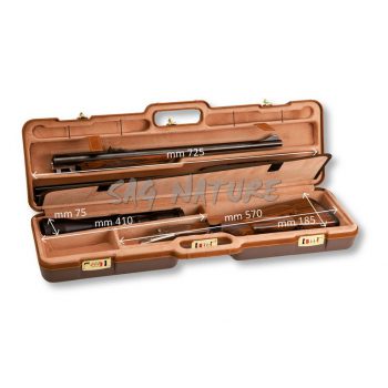 0901011 - 1621 EXPRESS - LX VALIGA PER EXPRESS O CARABINA CON 2 CANNE E OTTICA, INTERNO IN VELLUTO E FINITURA IN PELLE, CM 82X24X13 - NEGRINI