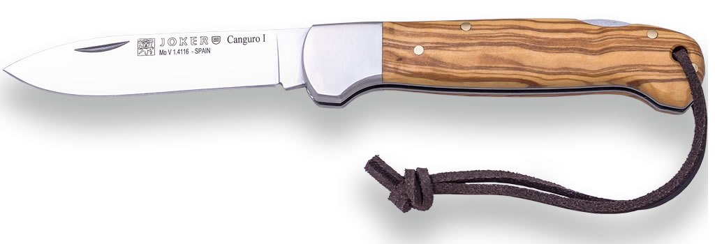 1201271 - COLTELLO CON MANICO OLIVO LAMA 8,5 CM PESO 105 GR - JOKER NO137