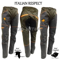 0101002 - PANTALONE ITALIAN RESPECT IN COTONE CON FIBRA ELASTICA E RIPORTO IN KEVLAR SULLE GAMBE - DALLA TG 42 ALLA 64 - SAG NATURE - TAGLIA 44 - 46 - 48 -50 - 52 CINGHIALE TERMINATA- LE TAGLIE 48 - 50 - 52 BECCACCIA TERMINATA -